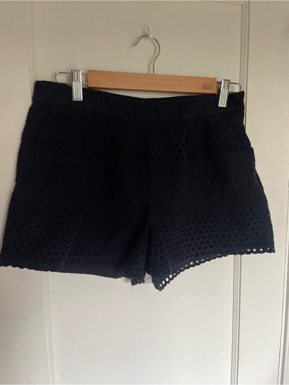 J. Crew Navy Eyelet High-Rise Shorts Women’s Sz 6